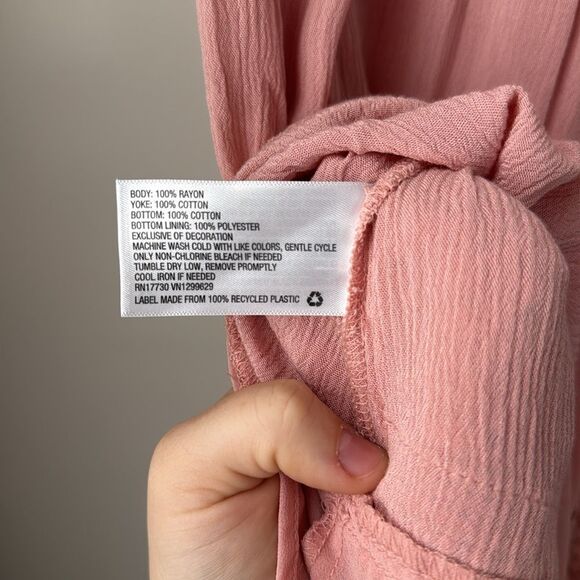 Knox Rose Dusty Rose Pink Lace Feminine Embroidered Swing Dress - Picture 6 of 10